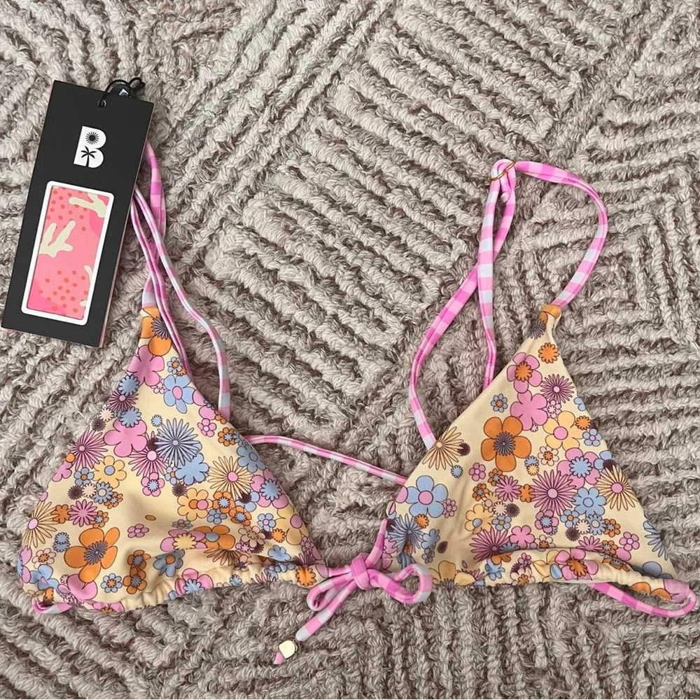 Blackbough Pink and Cream bikini top